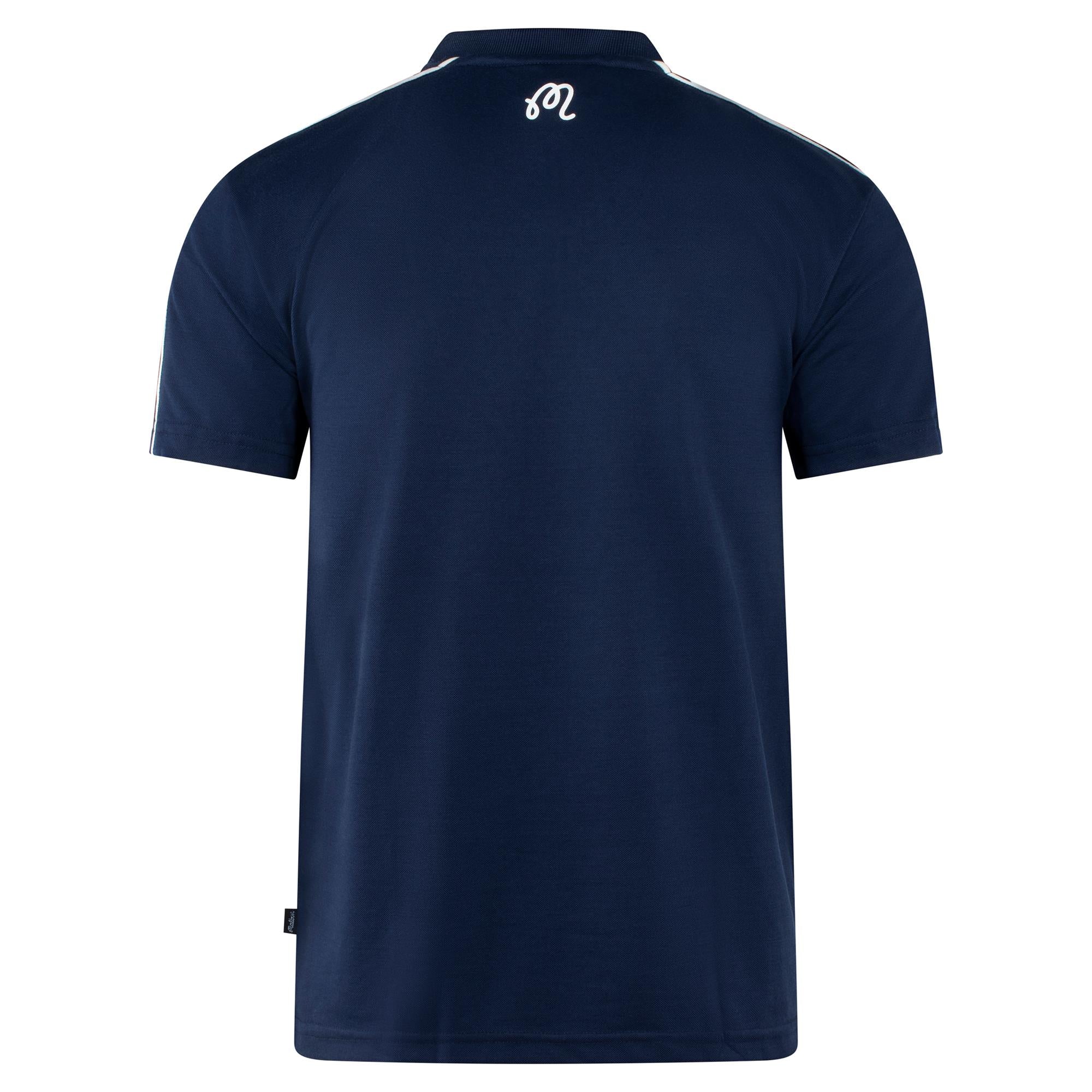Malbon Golf Cooper Bucket Blade Collar Polo Shirt Navy